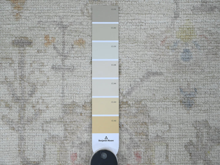 2'10" x 9'11" New Hand Knotted Grey Wool Runner Oriental Rug - MOA10289901