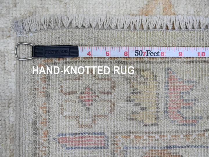 2'10" x 9'11" New Hand Knotted Grey Wool Runner Oriental Rug - MOA10289901