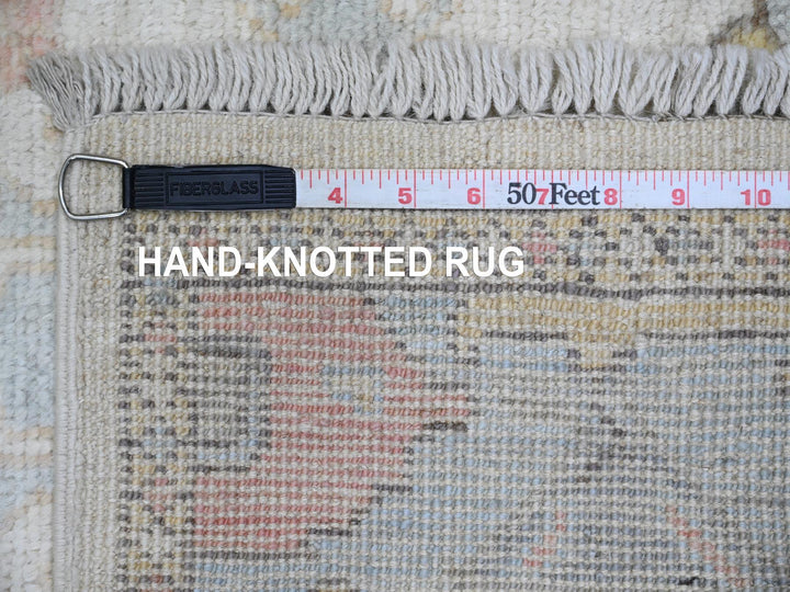 2'7" x 9'8" New Hand Knotted Ivory Wool Runner Oriental Rug - MOA10289902