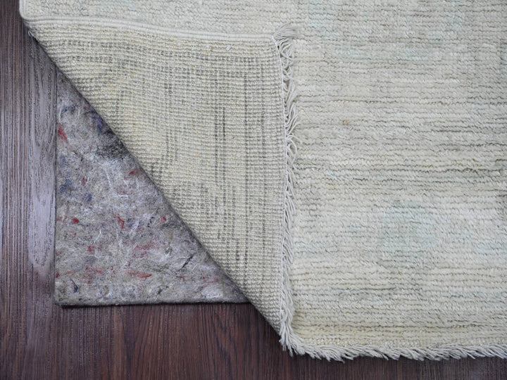 2'7" x 11'7" New Hand Knotted Grey Wool Runner Oriental Rug - MOA10289903