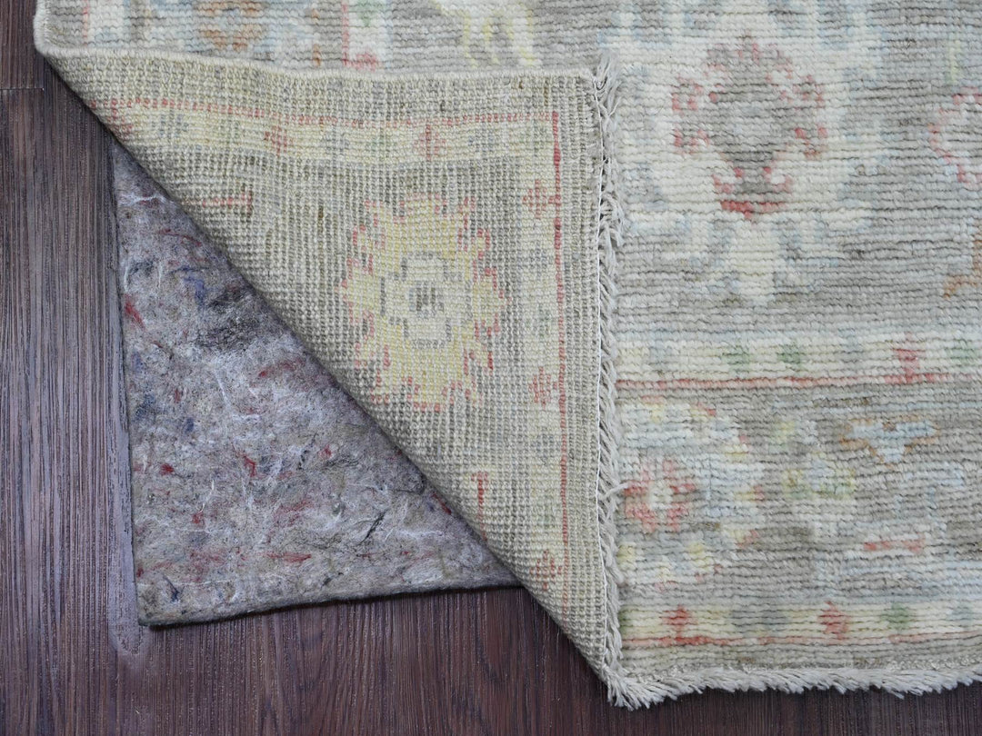 2'11" x 5'9" New Hand Knotted Grey Wool Runner Oriental Rug - MOA10289904