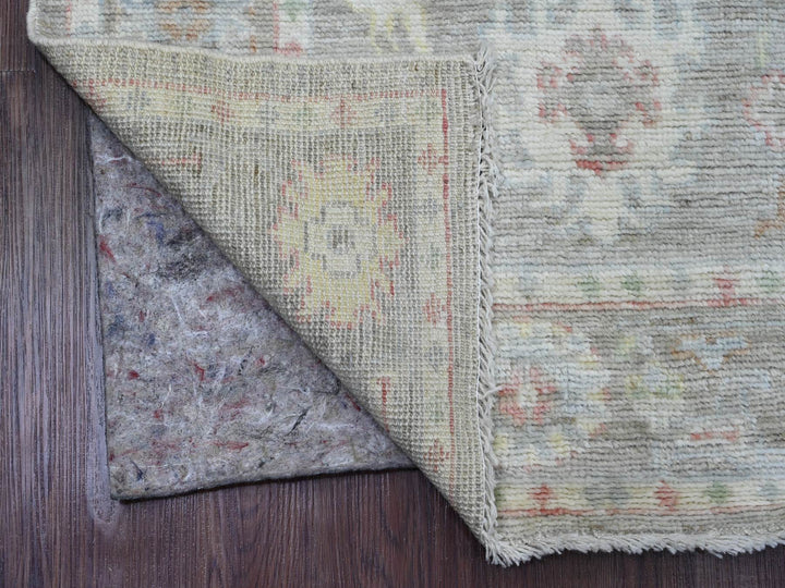 2'11" x 5'9" New Hand Knotted Grey Wool Runner Oriental Rug - MOA10289904