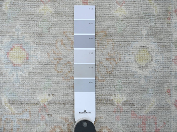 2'11" x 5'9" New Hand Knotted Grey Wool Runner Oriental Rug - MOA10289904