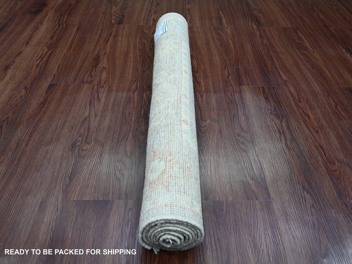 2'11" x 5'9" New Hand Knotted Grey Wool Runner Oriental Rug - MOA10289904