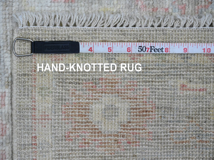 2'11" x 5'9" New Hand Knotted Grey Wool Runner Oriental Rug - MOA10289904