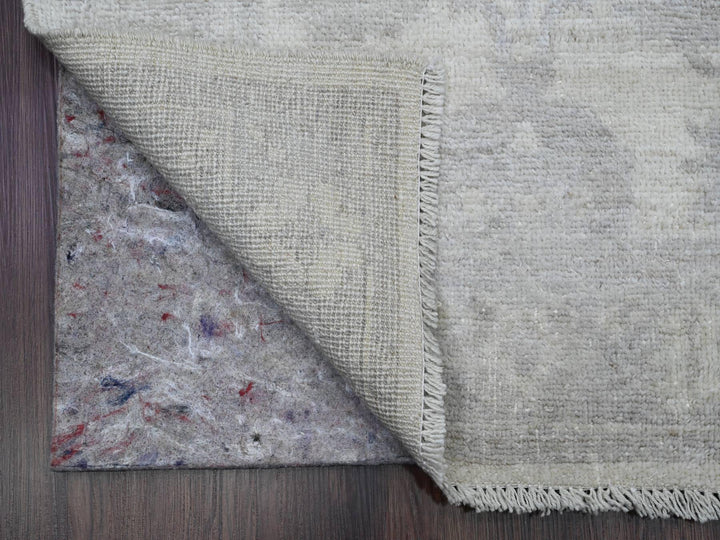 2'8" x 19'5" New Hand Knotted Ivory Wool Runner Oriental Rug - MOA10289906