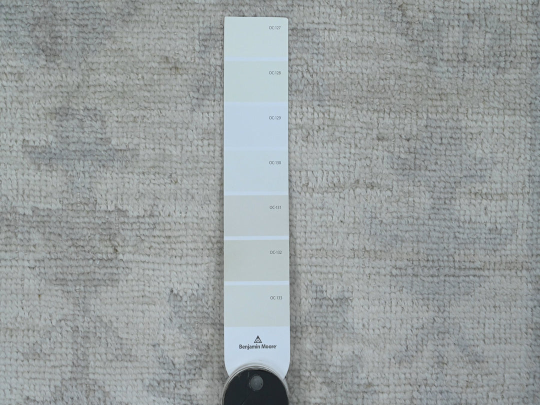 2'8" x 19'5" New Hand Knotted Ivory Wool Runner Oriental Rug - MOA10289906