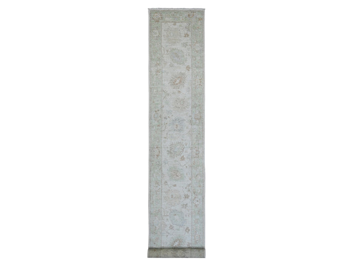2'10" x 19'0" New Hand Knotted Ivory Wool Runner Oriental Rug - MOA10289907