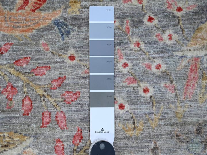 9'6" x 9'9" New Hand Knotted Grey Wool Round Oriental Rug - MOA10289909