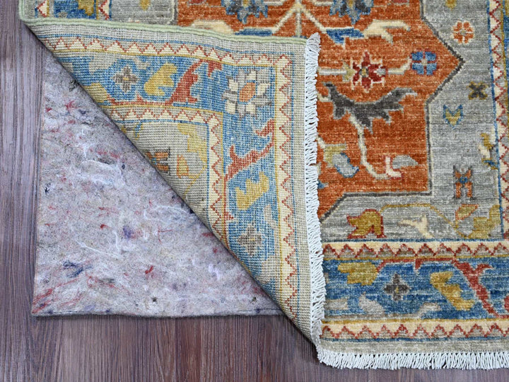 2'7" x 10'2" New Hand Knotted Grey Wool Runner Oriental Rug - MOA10289912