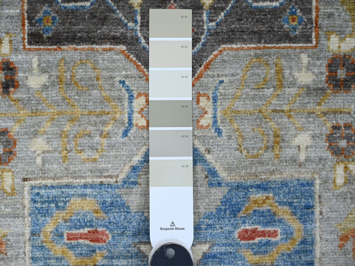 2'7" x 10'2" New Hand Knotted Grey Wool Runner Oriental Rug - MOA10289912