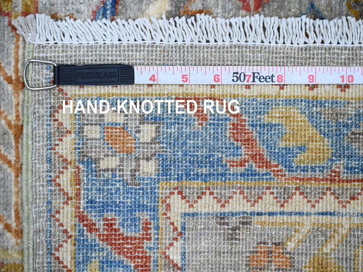 2'7" x 10'2" New Hand Knotted Grey Wool Runner Oriental Rug - MOA10289912