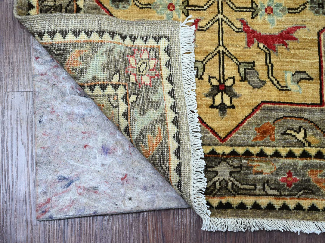 2'6" x 5'9" New Hand Knotted Grey Wool Runner Oriental Rug - MOA10289913
