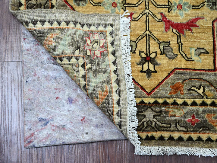 2'6" x 5'9" New Hand Knotted Grey Wool Runner Oriental Rug - MOA10289913