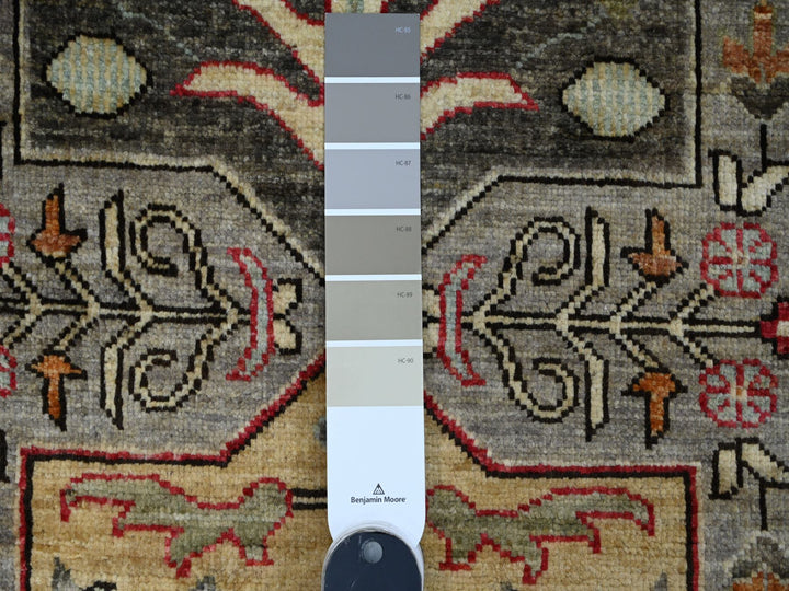 2'6" x 5'9" New Hand Knotted Grey Wool Runner Oriental Rug - MOA10289913
