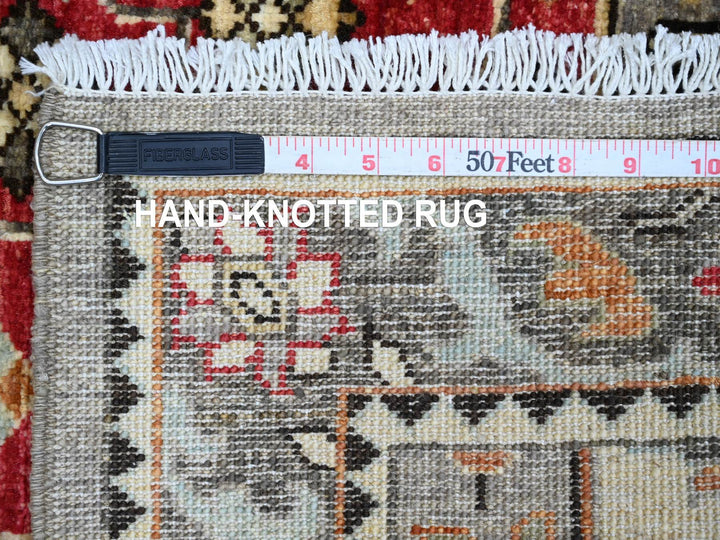 2'6" x 5'9" New Hand Knotted Grey Wool Runner Oriental Rug - MOA10289913