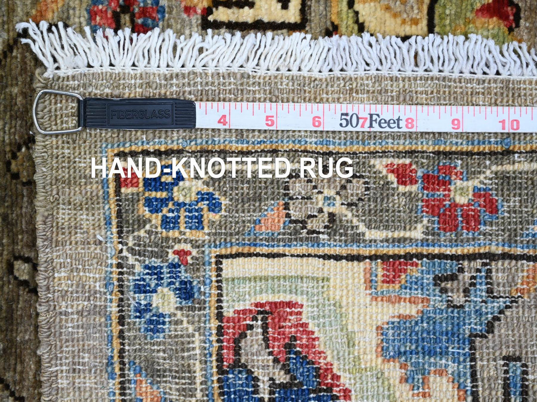 3'0" x 5'10" New Hand Knotted Grey Wool Runner Oriental Rug - MOA10289914
