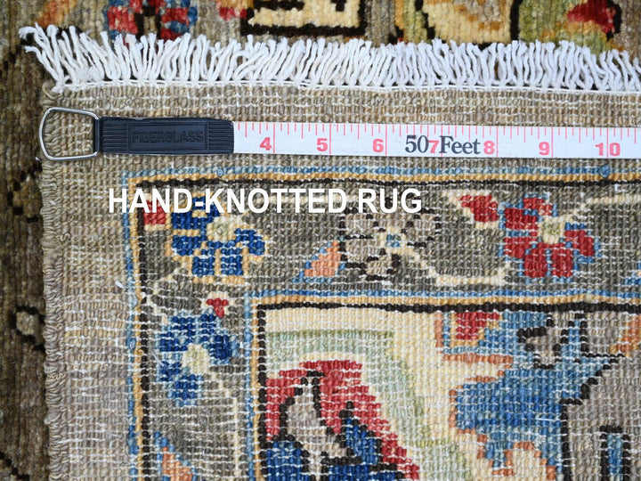 3'0" x 5'10" New Hand Knotted Grey Wool Runner Oriental Rug - MOA10289914