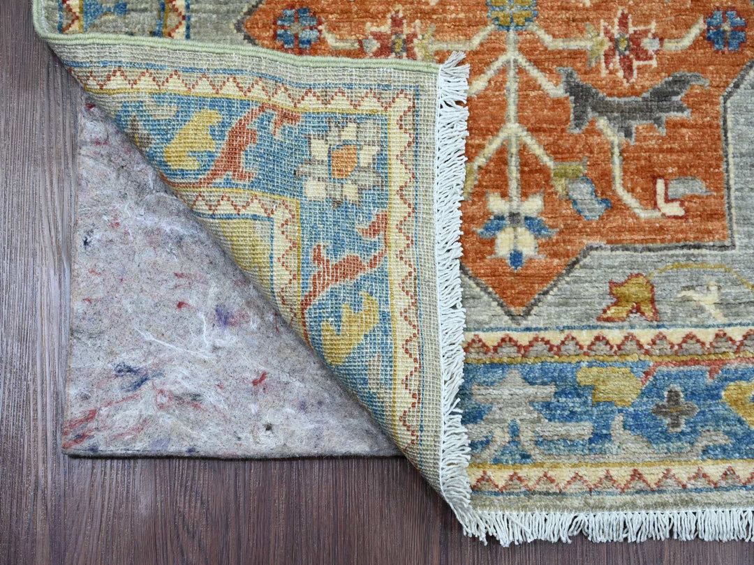 2'7" x 10'2" New Hand Knotted Grey Wool Runner Oriental Rug - MOA10289917
