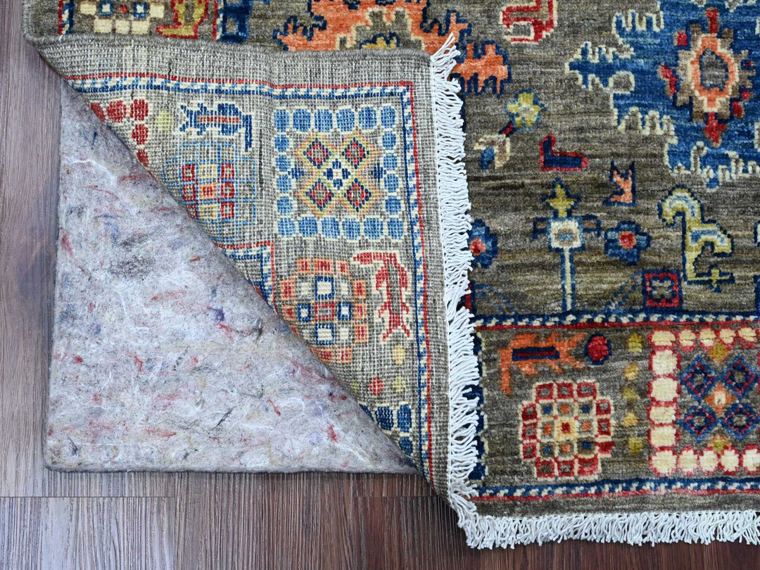 3'1" x 4'11" New Hand Knotted Grey Wool Rectangle Oriental Rug - MOA10289918