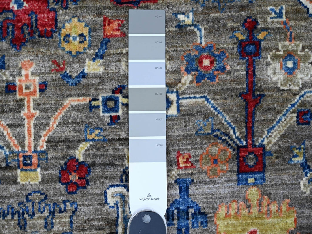 3'1" x 4'11" New Hand Knotted Grey Wool Rectangle Oriental Rug - MOA10289918
