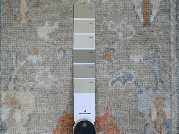 2'8" x 11'8" New Hand Knotted Grey Wool Runner Oriental Rug - MOA10289922