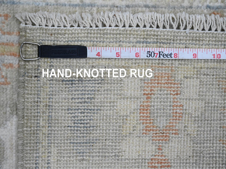 2'8" x 11'8" New Hand Knotted Grey Wool Runner Oriental Rug - MOA10289922