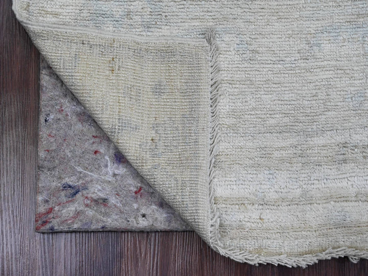 2'8" x 7'10" New Hand Knotted Ivory Wool Runner Oriental Rug - MOA10289923