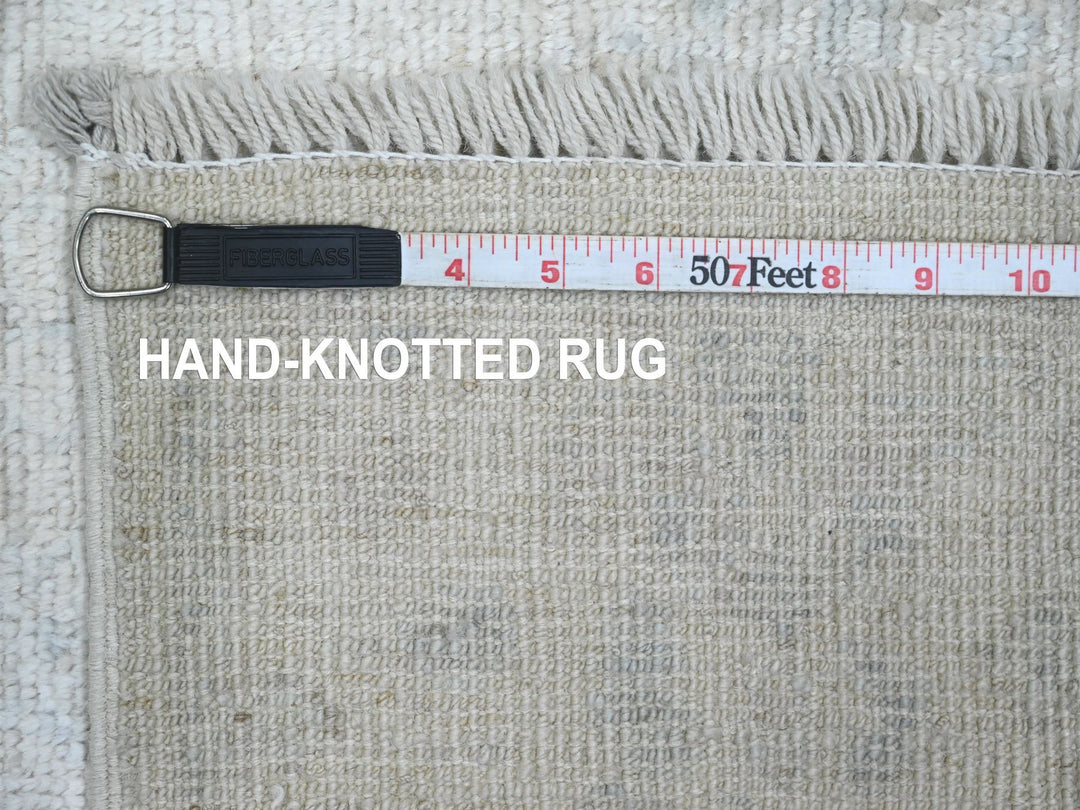 2'8" x 7'10" New Hand Knotted Ivory Wool Runner Oriental Rug - MOA10289923