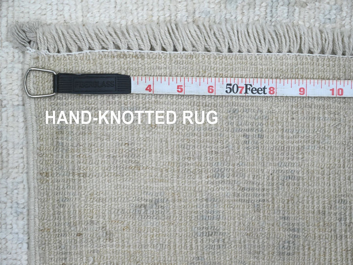 2'8" x 7'10" New Hand Knotted Ivory Wool Runner Oriental Rug - MOA10289923