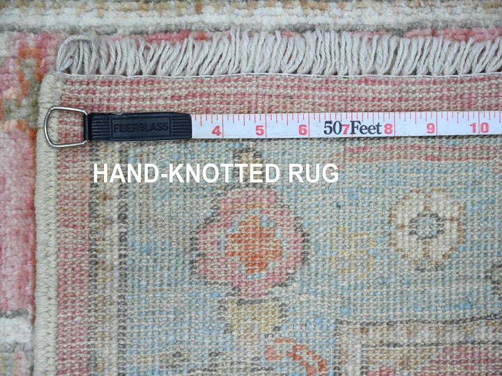 2'9" x 9'5" New Hand Knotted Pink Wool Runner Oriental Rug - MOA10289925