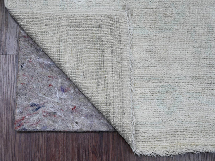 2'7" x 11'7" New Hand Knotted Ivory Wool Runner Oriental Rug - MOA10289927