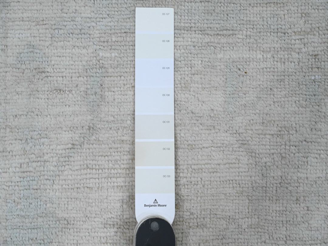 2'7" x 11'7" New Hand Knotted Ivory Wool Runner Oriental Rug - MOA10289927