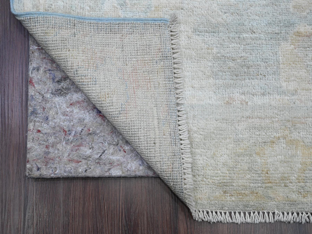 3'1" x 15'6" New Hand Knotted Grey Wool Runner Oriental Rug - MOA10289928