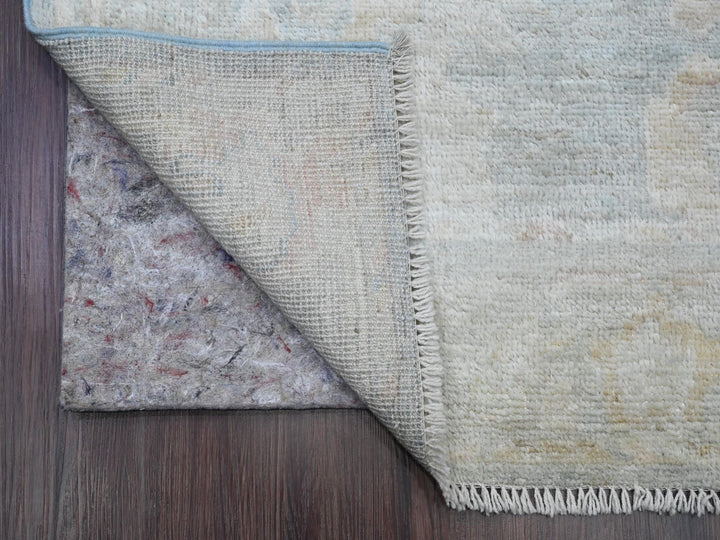 3'1" x 15'6" New Hand Knotted Grey Wool Runner Oriental Rug - MOA10289928