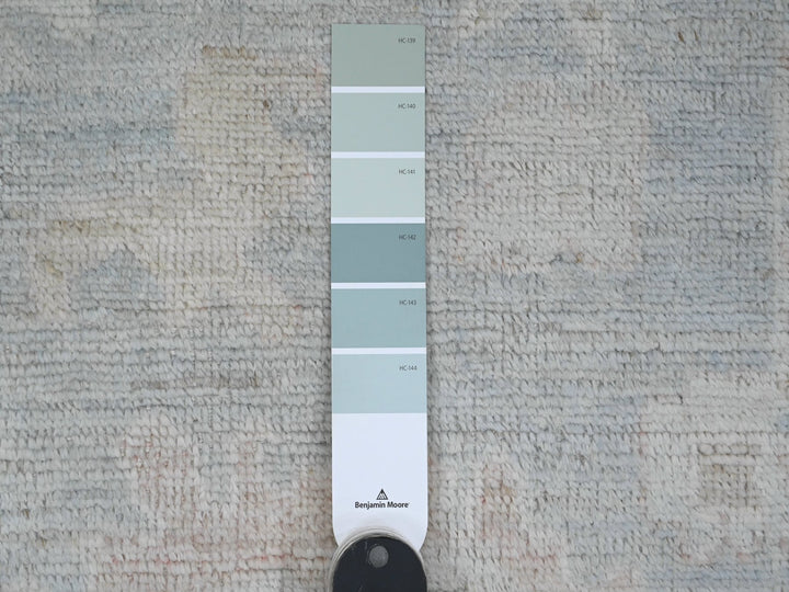 3'1" x 15'6" New Hand Knotted Grey Wool Runner Oriental Rug - MOA10289928