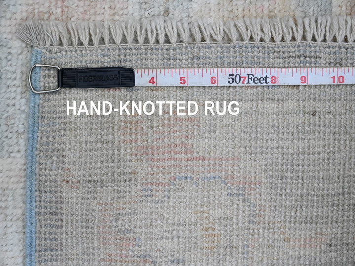3'1" x 15'6" New Hand Knotted Grey Wool Runner Oriental Rug - MOA10289928