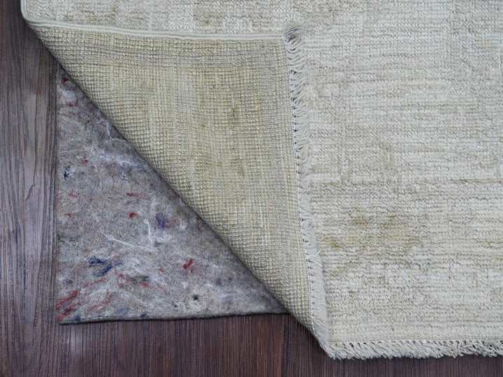 2'7" x 9'8" New Hand Knotted Ivory Wool Runner Oriental Rug - MOA10289929