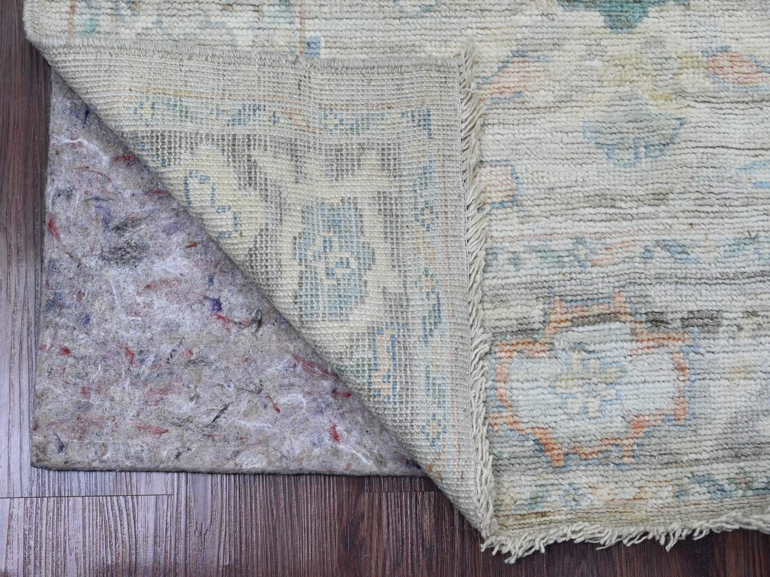 3'1" x 10'0" New Hand Knotted Grey Wool Runner Oriental Rug - MOA10289930