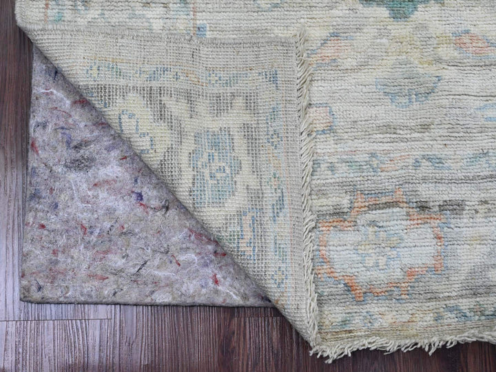 3'1" x 10'0" New Hand Knotted Grey Wool Runner Oriental Rug - MOA10289930