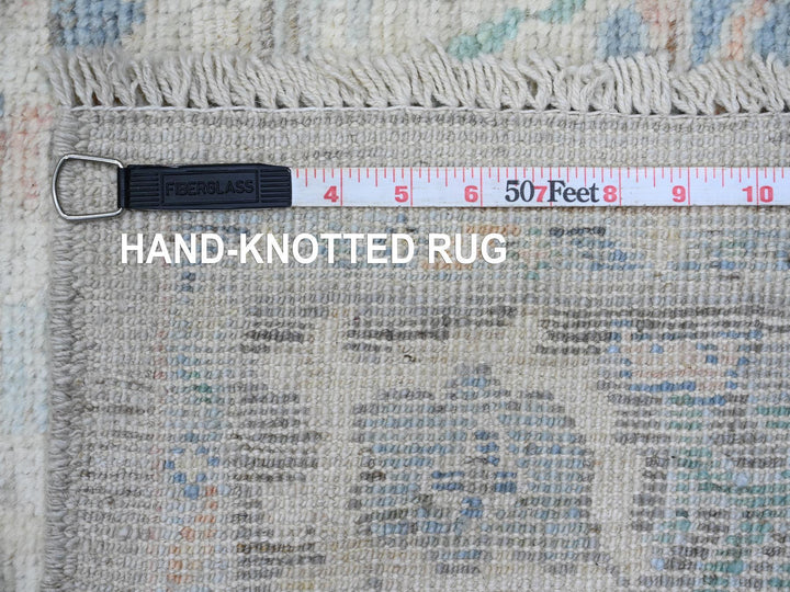 3'1" x 10'0" New Hand Knotted Grey Wool Runner Oriental Rug - MOA10289930
