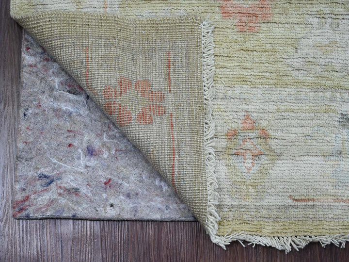 2'9" x 11'3" New Hand Knotted Green Wool Runner Oriental Rug - MOA10289932