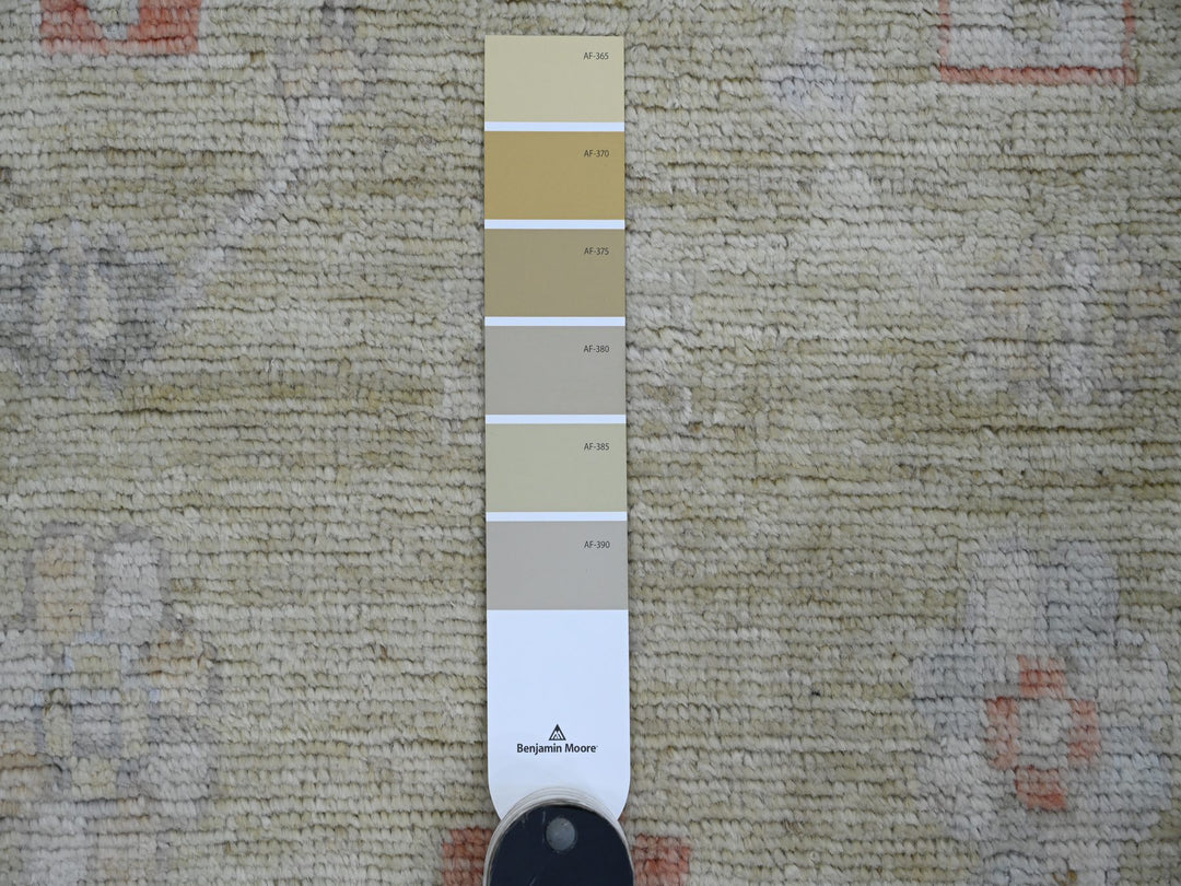 2'9" x 11'3" New Hand Knotted Green Wool Runner Oriental Rug - MOA10289932