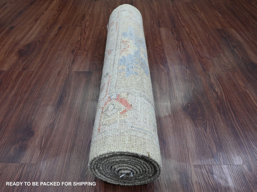 2'9" x 11'3" New Hand Knotted Green Wool Runner Oriental Rug - MOA10289932