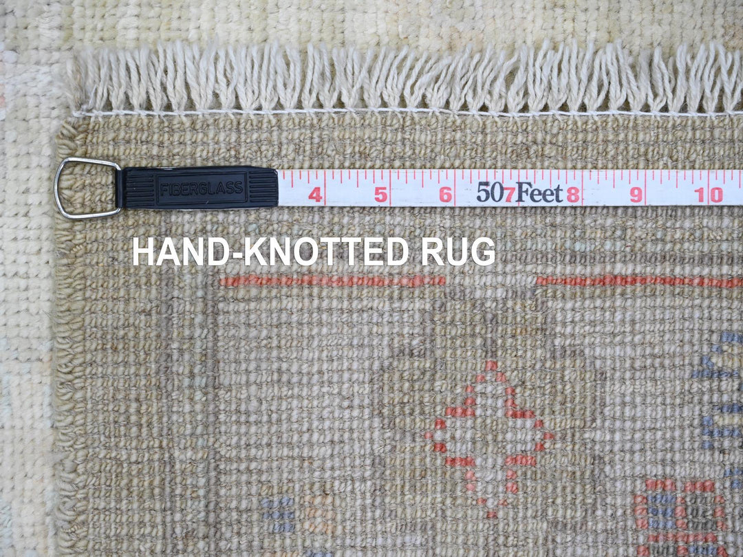 2'9" x 11'3" New Hand Knotted Green Wool Runner Oriental Rug - MOA10289932