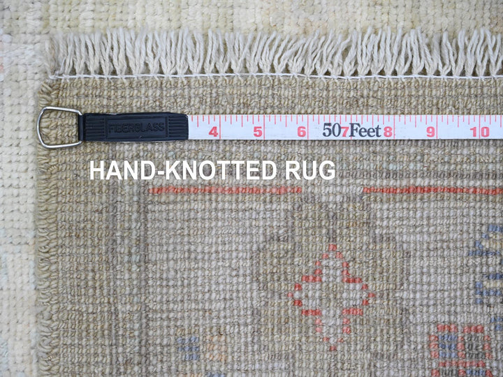 2'9" x 11'3" New Hand Knotted Green Wool Runner Oriental Rug - MOA10289932