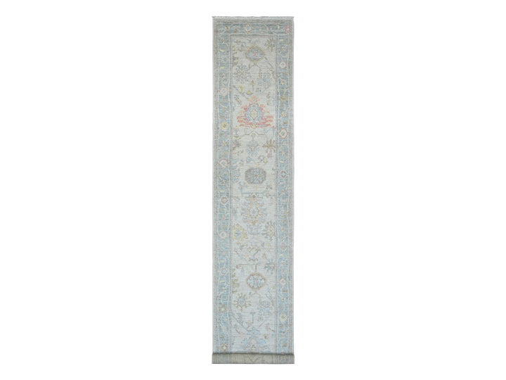 2'10" x 15'9" New Hand Knotted Ivory Wool Runner Oriental Rug - MOA10289934