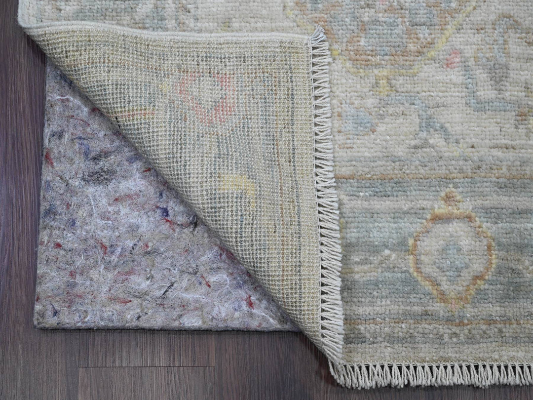 2'10" x 15'9" New Hand Knotted Ivory Wool Runner Oriental Rug - MOA10289934