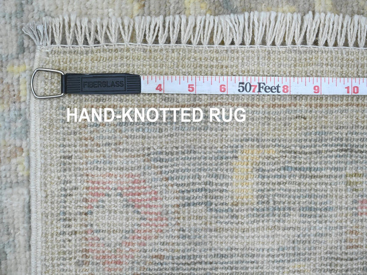 2'10" x 15'9" New Hand Knotted Ivory Wool Runner Oriental Rug - MOA10289934