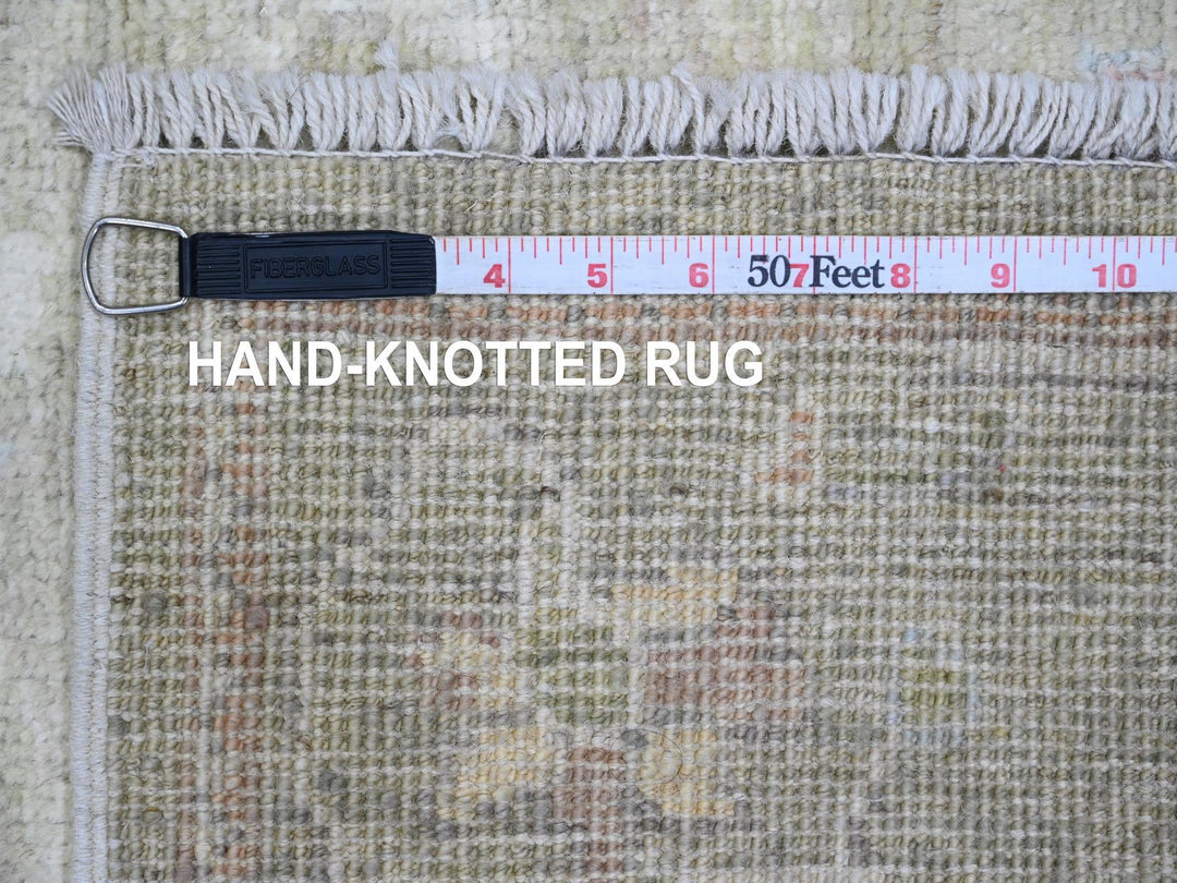 2'9" x 9'11" New Hand Knotted Green Wool Runner Oriental Rug - MOA10289937